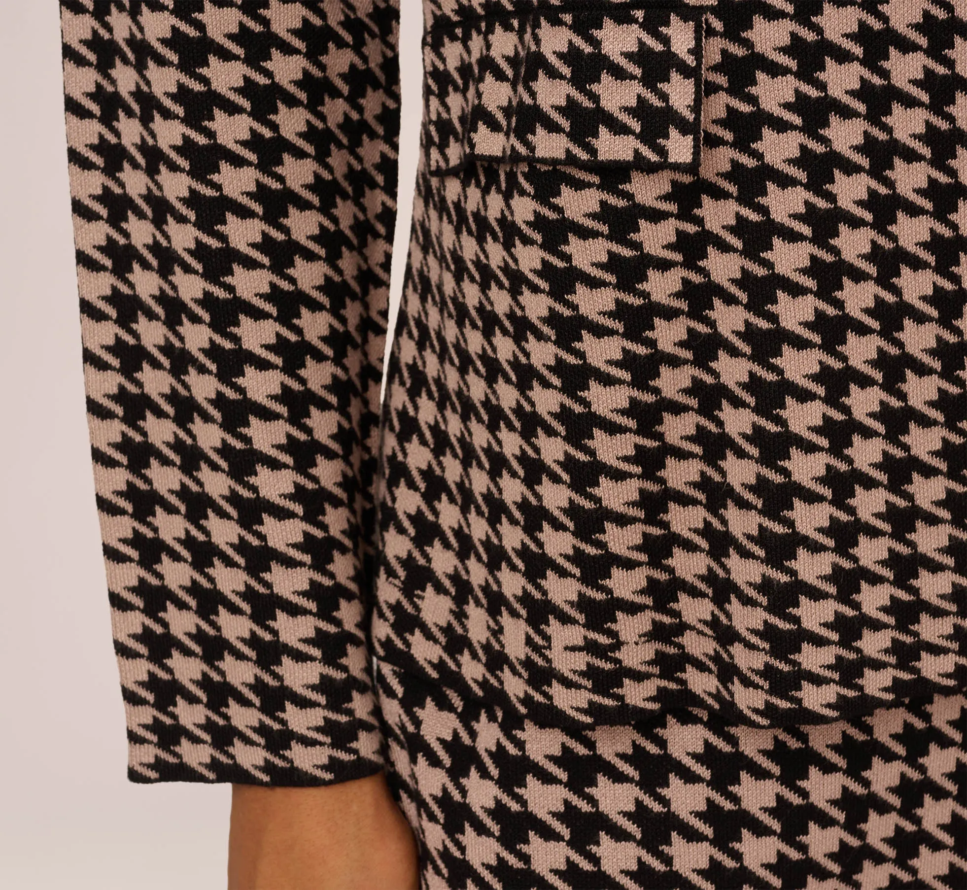 Houndstooth Blazer With Shawl Collar In Dusty Camel Soft Houndstooth sold by Adrianna Papell product image thumbnail 5