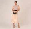 Dot Print Sleeveless Top With Ruffled Details In Champagne Small Dot sold by Adrianna Papell