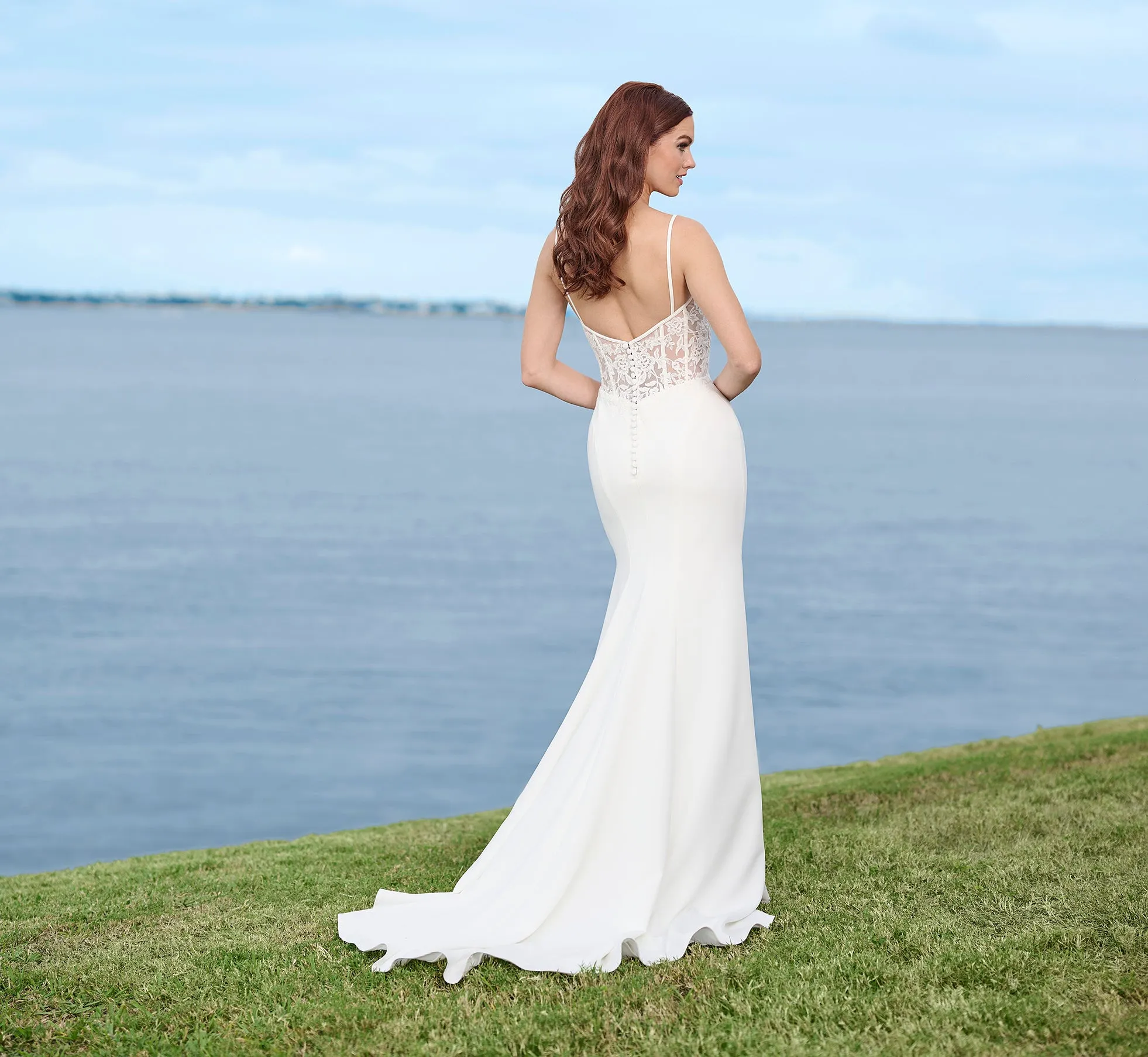 Lace And Stretch Crepe Gown In Ivory Nude sold by Adrianna Papell product image thumbnail 4