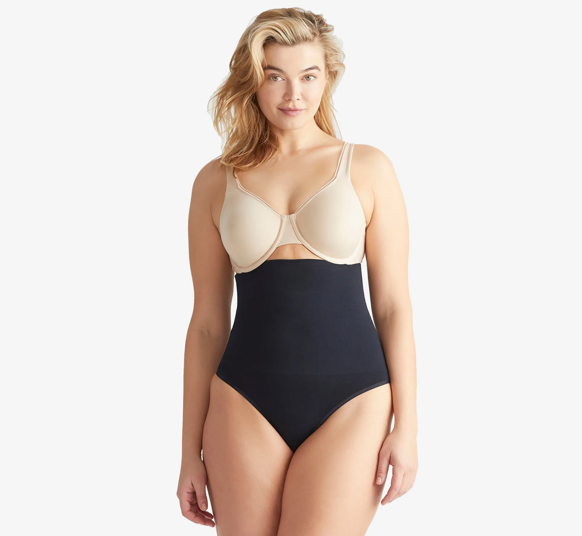 High Waisted Shaping Thong In Black sold by Adrianna Papell