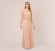 Art Deco Beaded Blouson Gown In Blush sold by Adrianna Papell