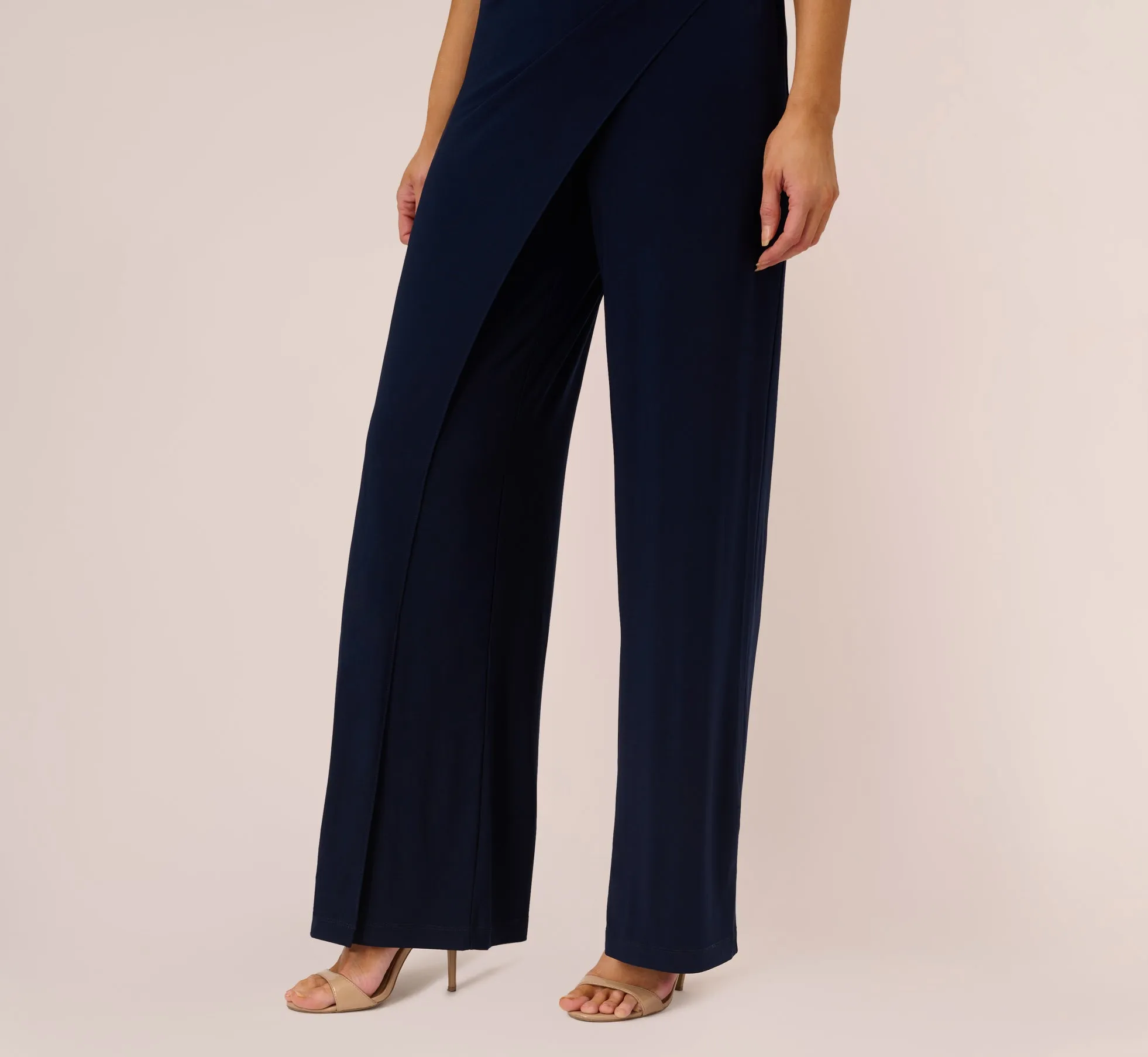 Beaded One-Shoulder Matte Jersey Jumpsuit In Midnight sold by Adrianna Papell product image thumbnail 5