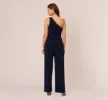 Beaded One-Shoulder Matte Jersey Jumpsuit In Midnight sold by Adrianna Papell