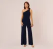 Beaded One-Shoulder Matte Jersey Jumpsuit In Midnight sold by Adrianna Papell