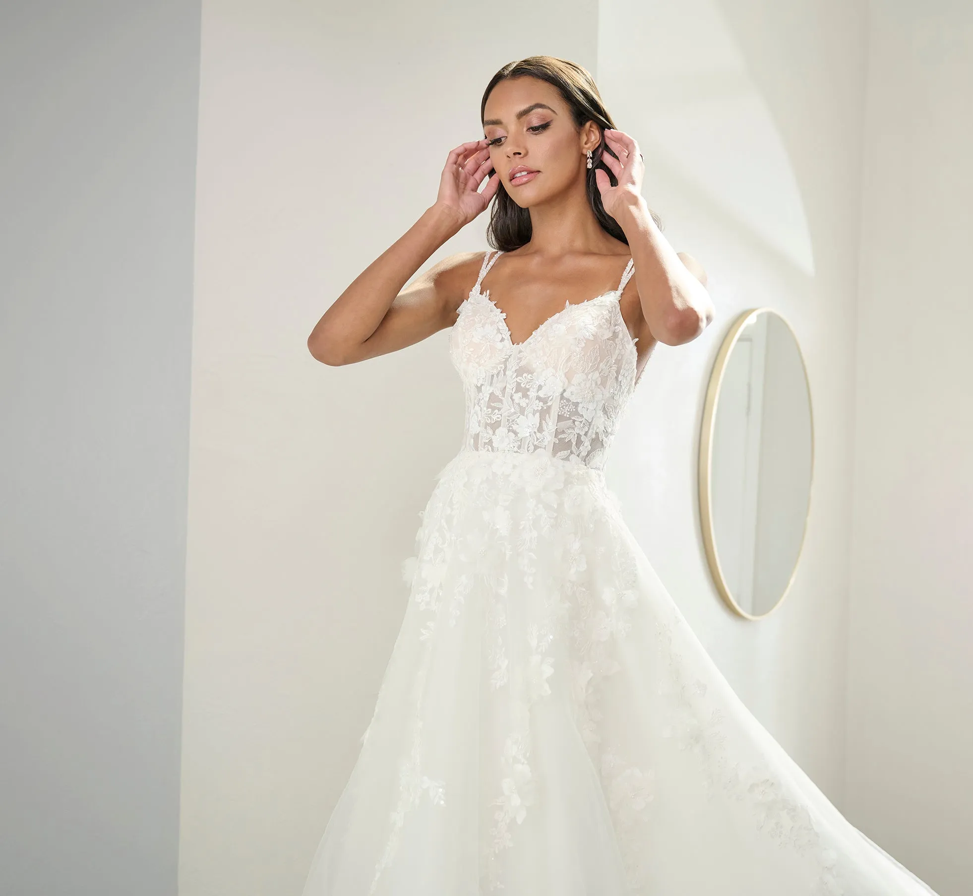 Tulle And Lace A-Line Gown In Ivory sold by Adrianna Papell product image thumbnail 2