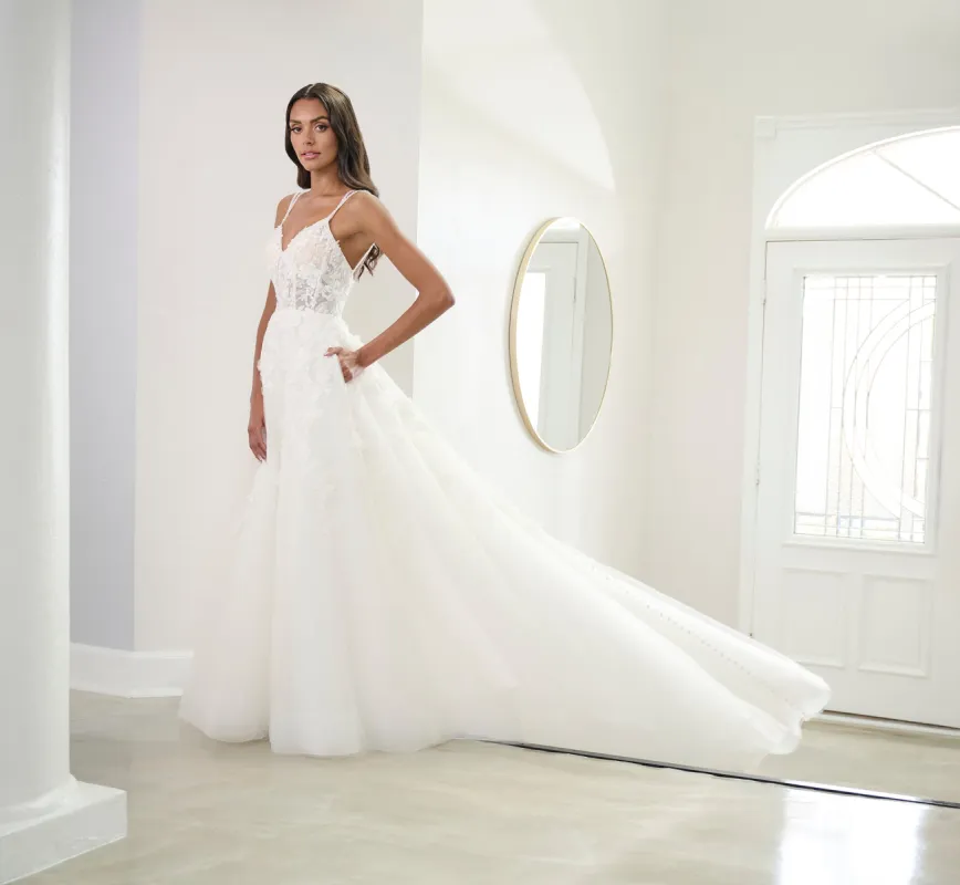 Tulle And Lace A-Line Gown In Ivory sold by Adrianna Papell