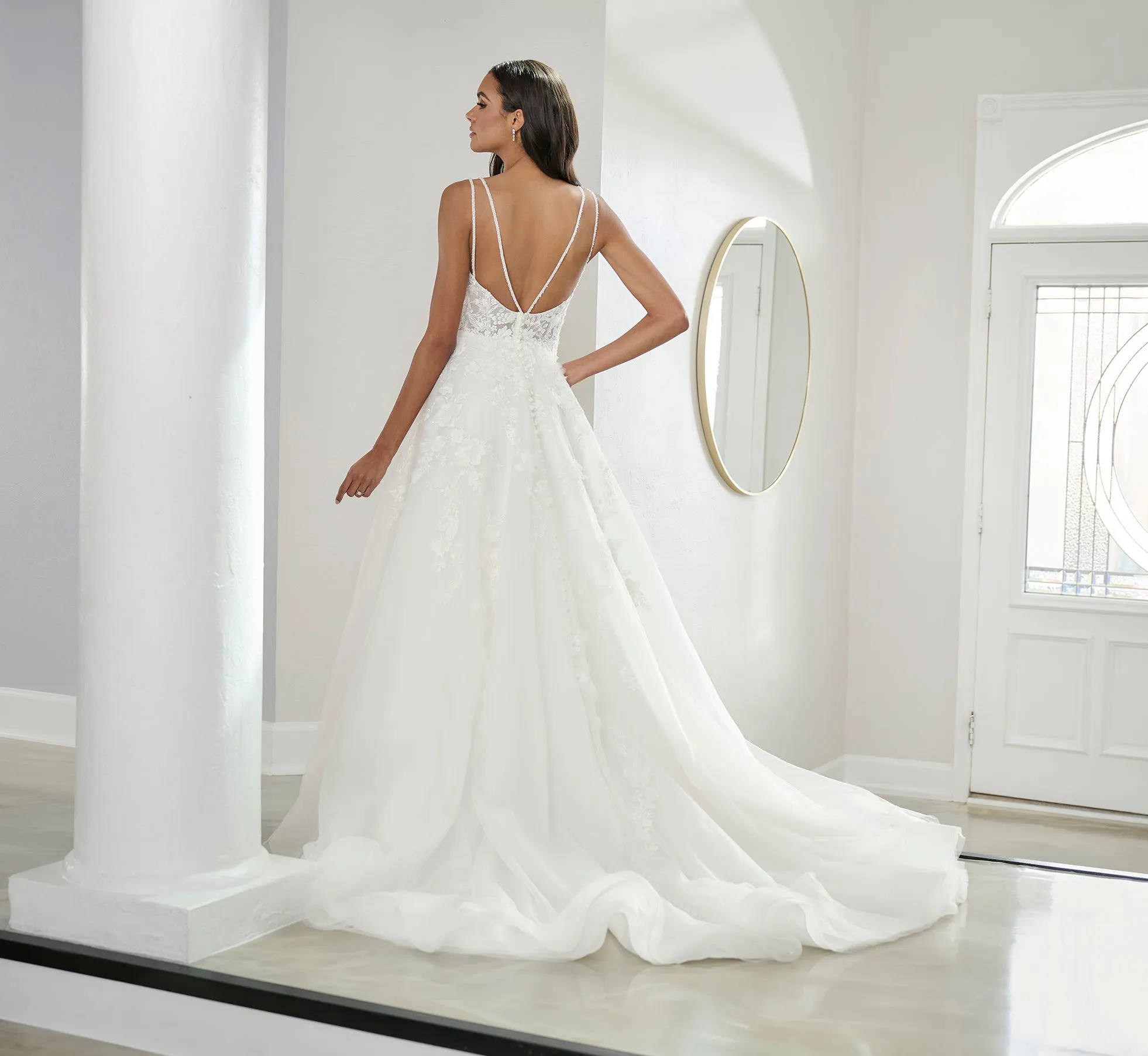 Tulle And Lace A-Line Gown In Ivory sold by Adrianna Papell product image thumbnail 3