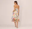 Embroidered Floral Print Midi Dress With Tiered Skirt In Ivory Multi sold by Adrianna Papell