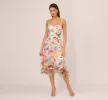 Embroidered Floral Print Midi Dress With Tiered Skirt In Ivory Multi sold by Adrianna Papell