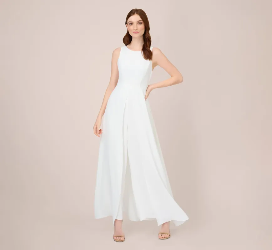 Colorblock Jumpsuit With Skirt Overlay In Ivory sold by Adrianna Papell