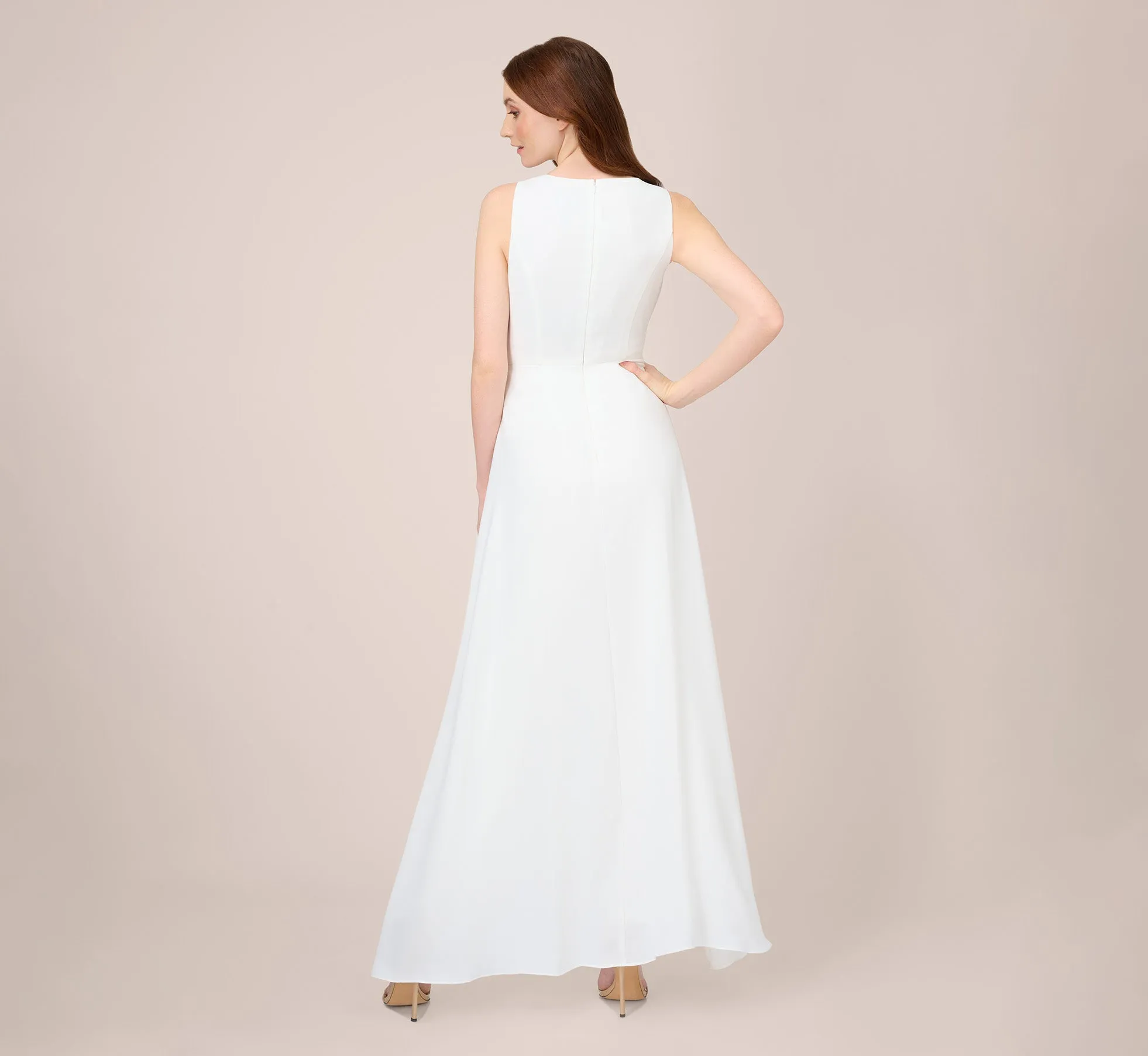 Colorblock Jumpsuit With Skirt Overlay In Ivory sold by Adrianna Papell product image thumbnail 4