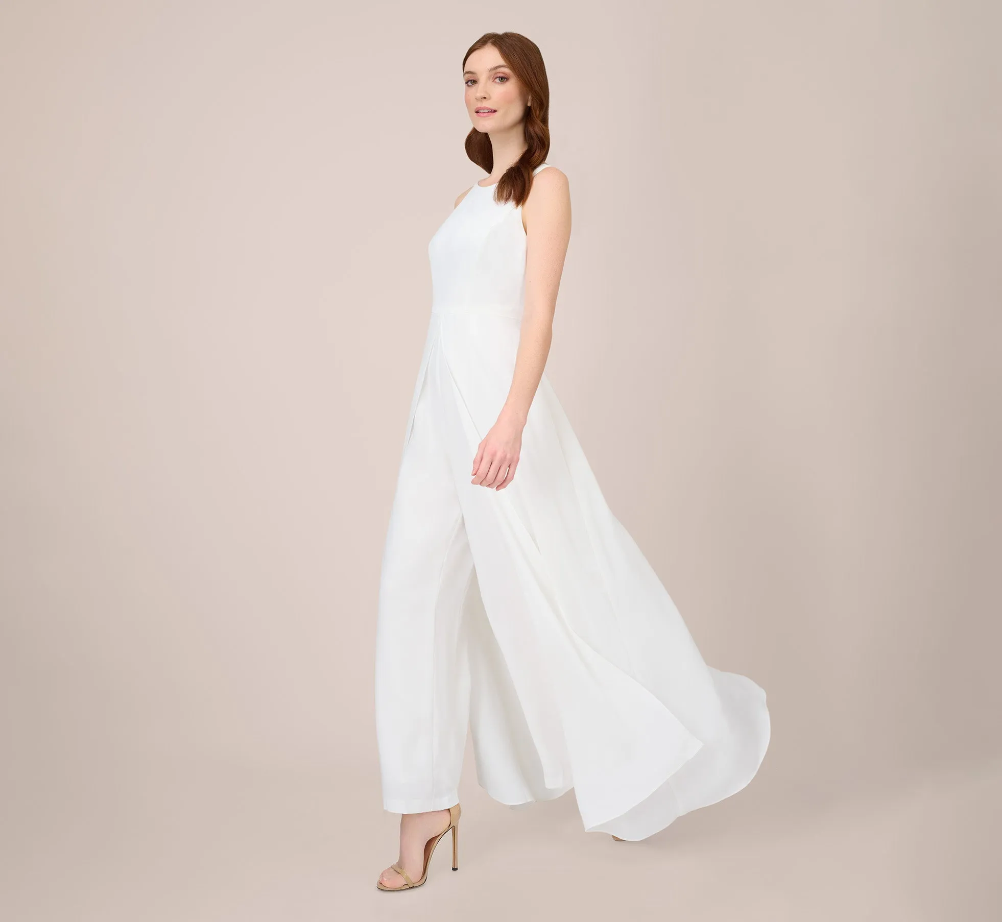 Colorblock Jumpsuit With Skirt Overlay In Ivory sold by Adrianna Papell product image thumbnail 2