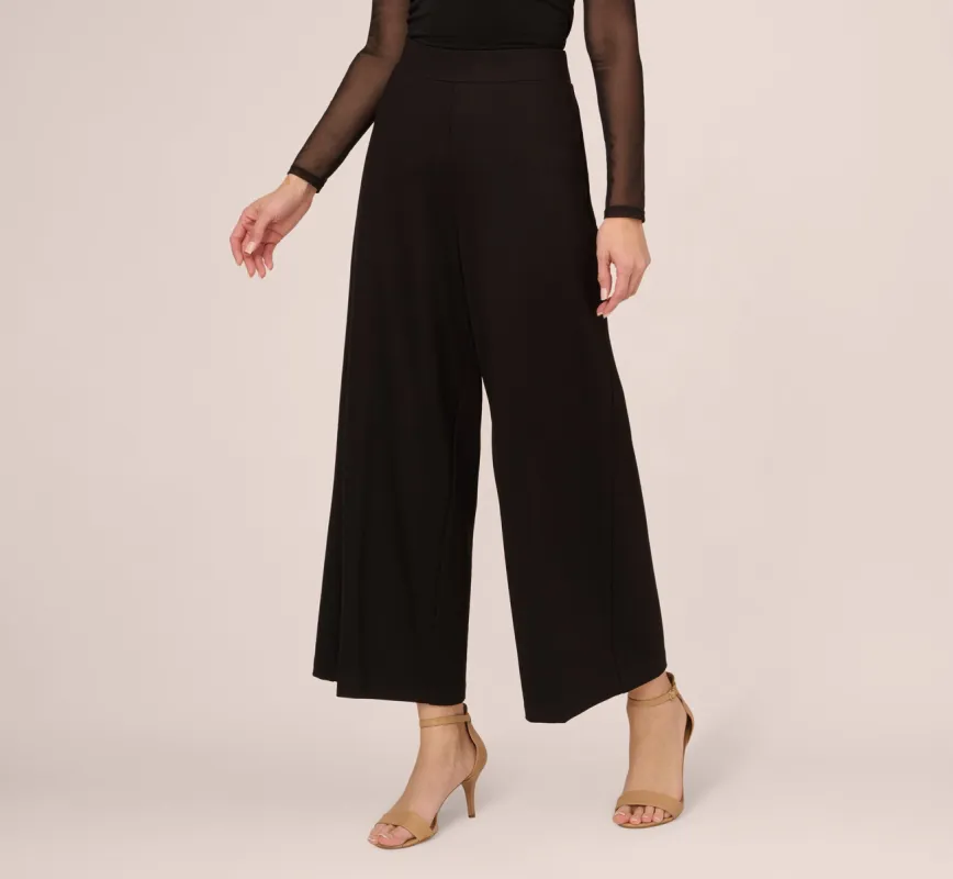 Ponte Knit Wide Leg Pants With Elastic Waist In Black sold by Adrianna Papell