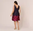Plus Size Jacquard Midi Dress With Metallic Floral Trim In Navy Pink Multi sold by Adrianna Papell