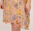 Floral Embroidered Sleeveless Midi Dress With High Low Skirt In Yellow Orange Multi sold by Adrianna Papell