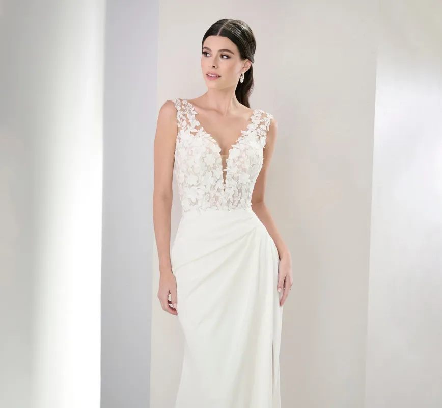 Stretch Matte Charmeuse Gown In Ivory Nude sold by Adrianna Papell