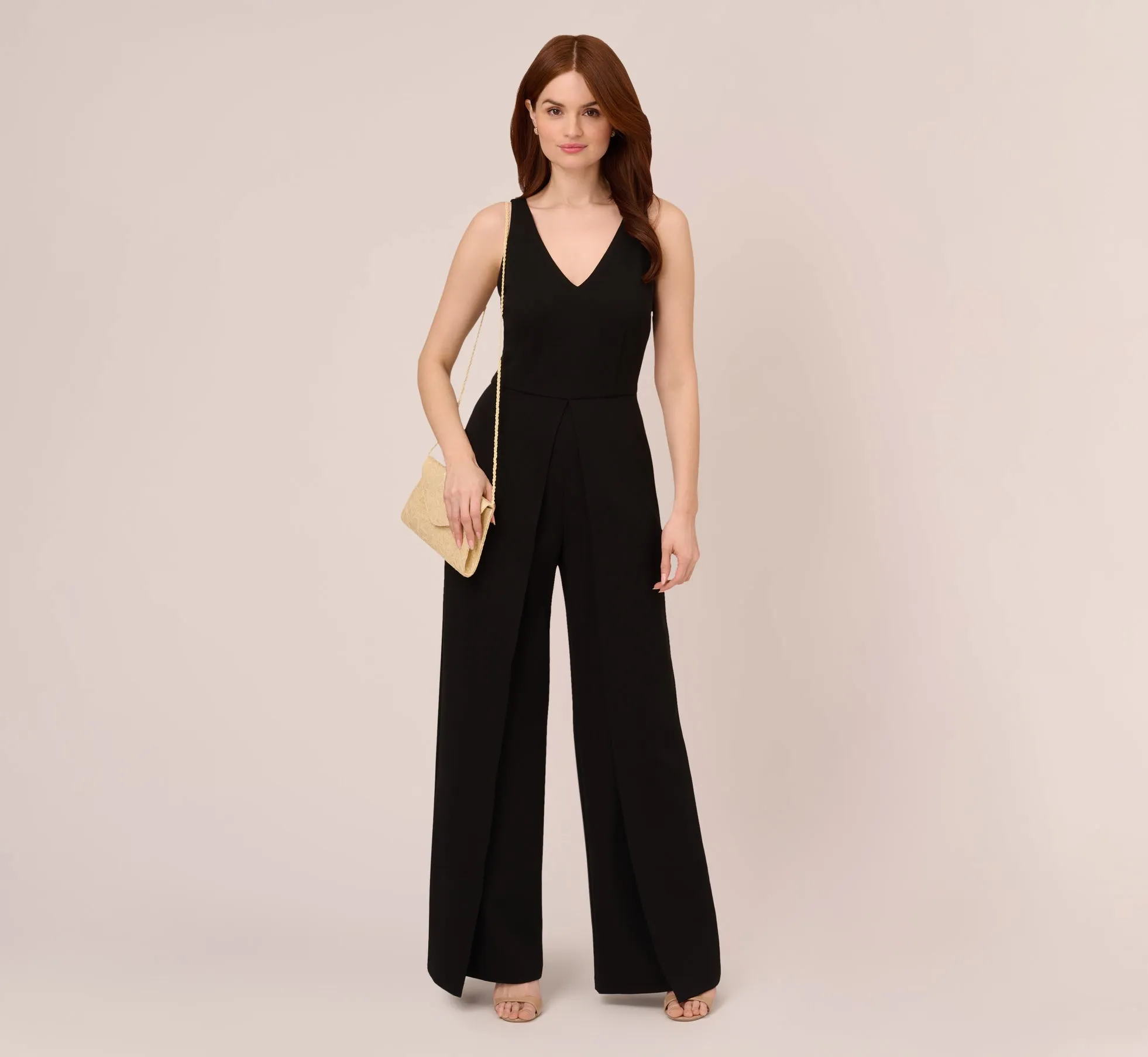 Sleeveless Tailored Jumpsuit With Wide Leg In Black sold by Adrianna Papell product image thumbnail 2