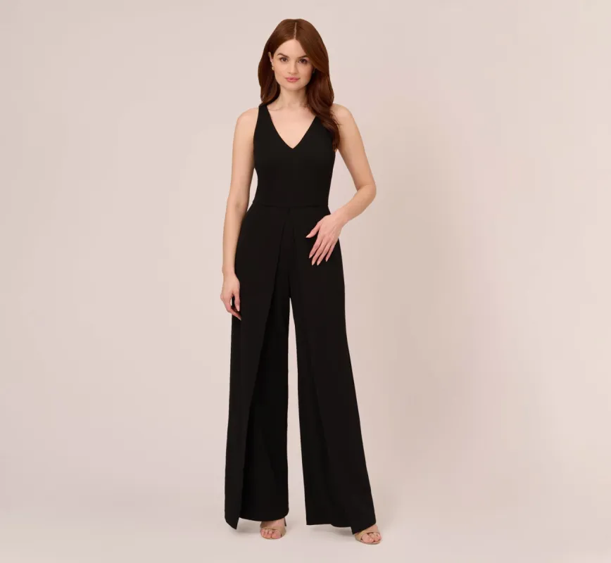 Sleeveless Tailored Jumpsuit With Wide Leg In Black sold by Adrianna Papell