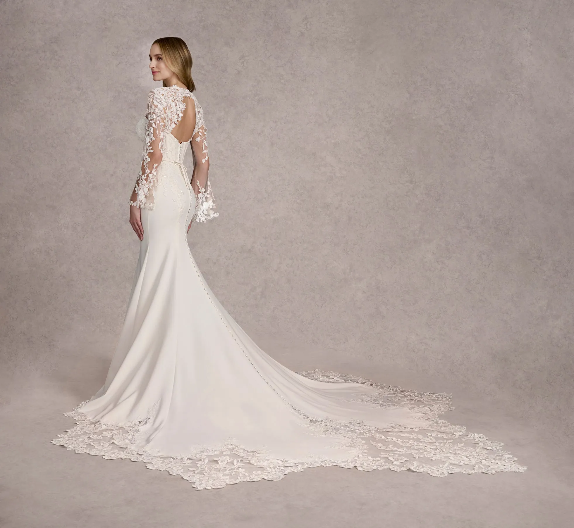 Lace And Stretch Crepe Strapless Fit And Flare Gown With Matching Bolero In Ivory/Ivory/Nude In Ivory Ivory Nude sold by Adrianna Papell product image thumbnail 3