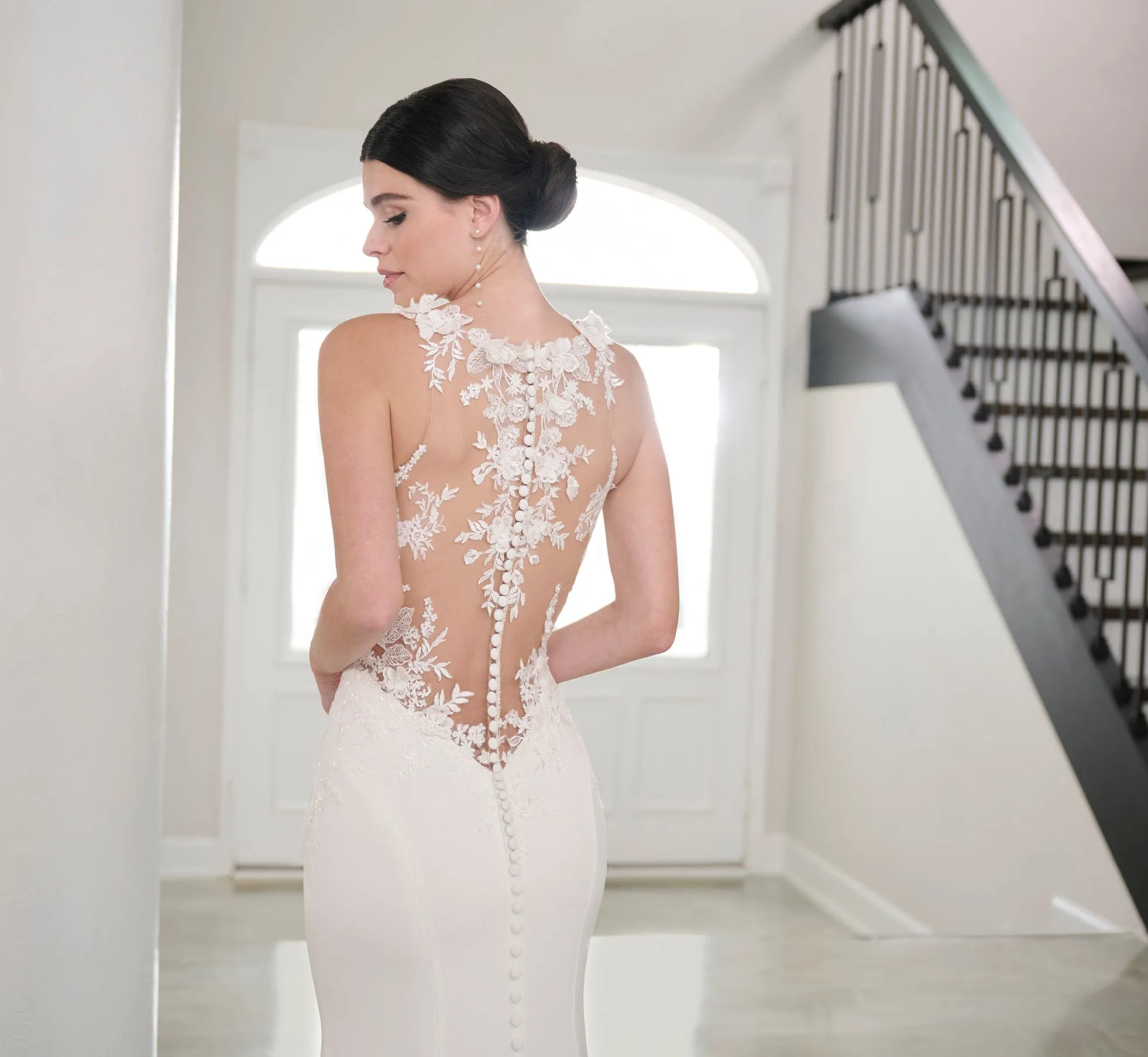 Lace And Stretch Crepe Gown In Ivory Nude sold by Adrianna Papell product image thumbnail 4