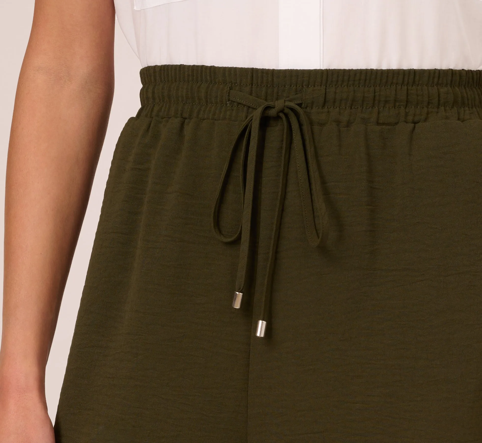 Woven Utility Jogger Pants With Drawstring Waist In Dk Green sold by Adrianna Papell product image thumbnail 3