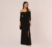 Off The Shoulder Cascading Ruffle Gown In Black sold by Adrianna Papell