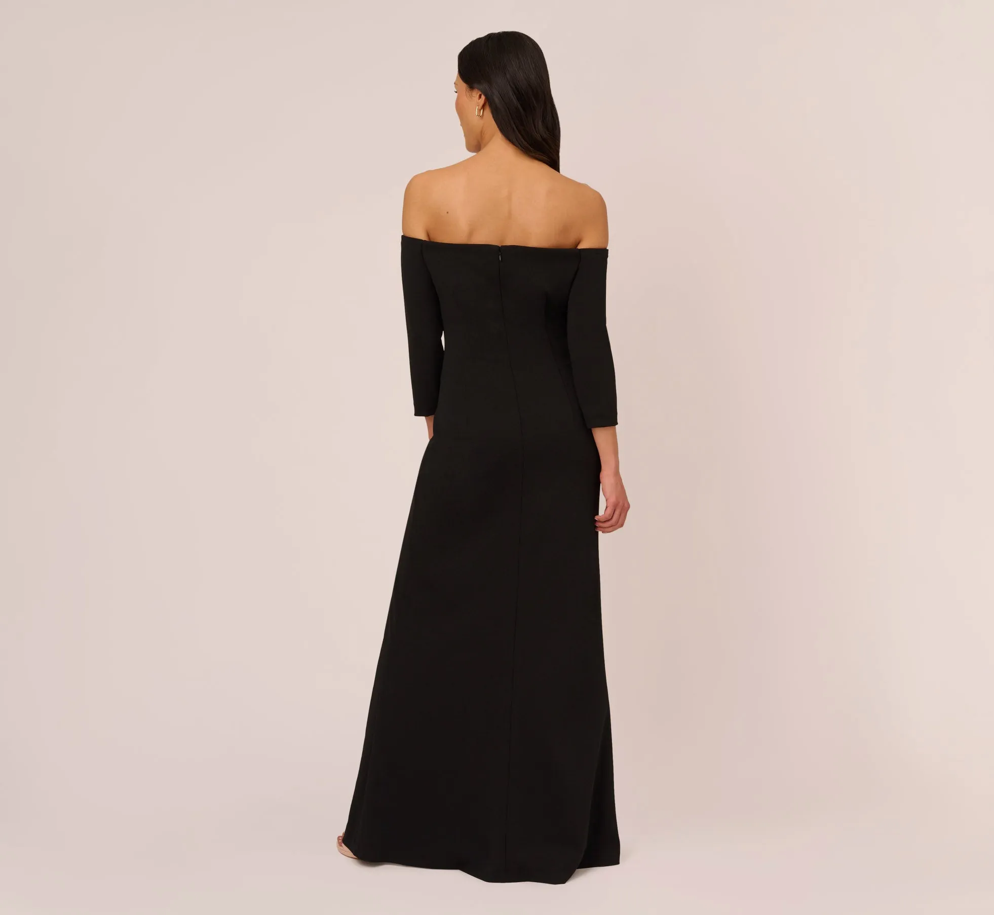 Off The Shoulder Cascading Ruffle Gown In Black sold by Adrianna Papell product image thumbnail 4