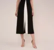 Colorblock Matte Crepe Cropped Jumpsuit With Skirt Overlay In Black Ivory sold by Adrianna Papell