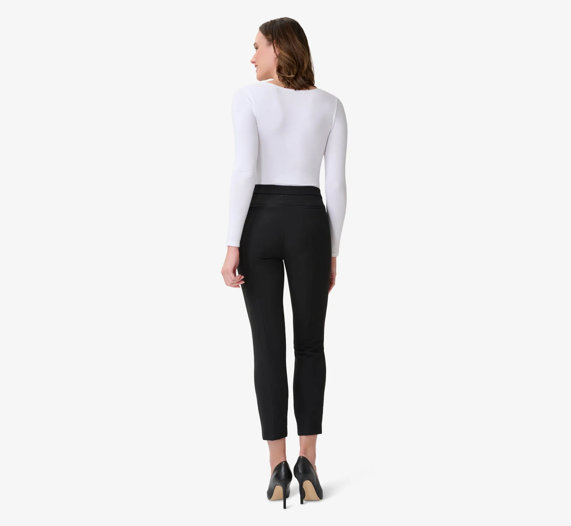 Cropped Tailored Pant With Hardware Detail In Black sold by Adrianna Papell product image thumbnail 3