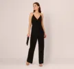 Wide Leg Jumpsuit With Pearl Chain Spaghetti Straps In Black sold by Adrianna Papell