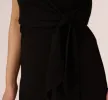 Wide Leg Jumpsuit With Pearl Chain Spaghetti Straps In Black sold by Adrianna Papell