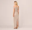 Off Shoulder Dress With Floral Embellishment In Marble sold by Adrianna Papell