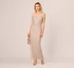 Off Shoulder Dress With Floral Embellishment In Marble sold by Adrianna Papell