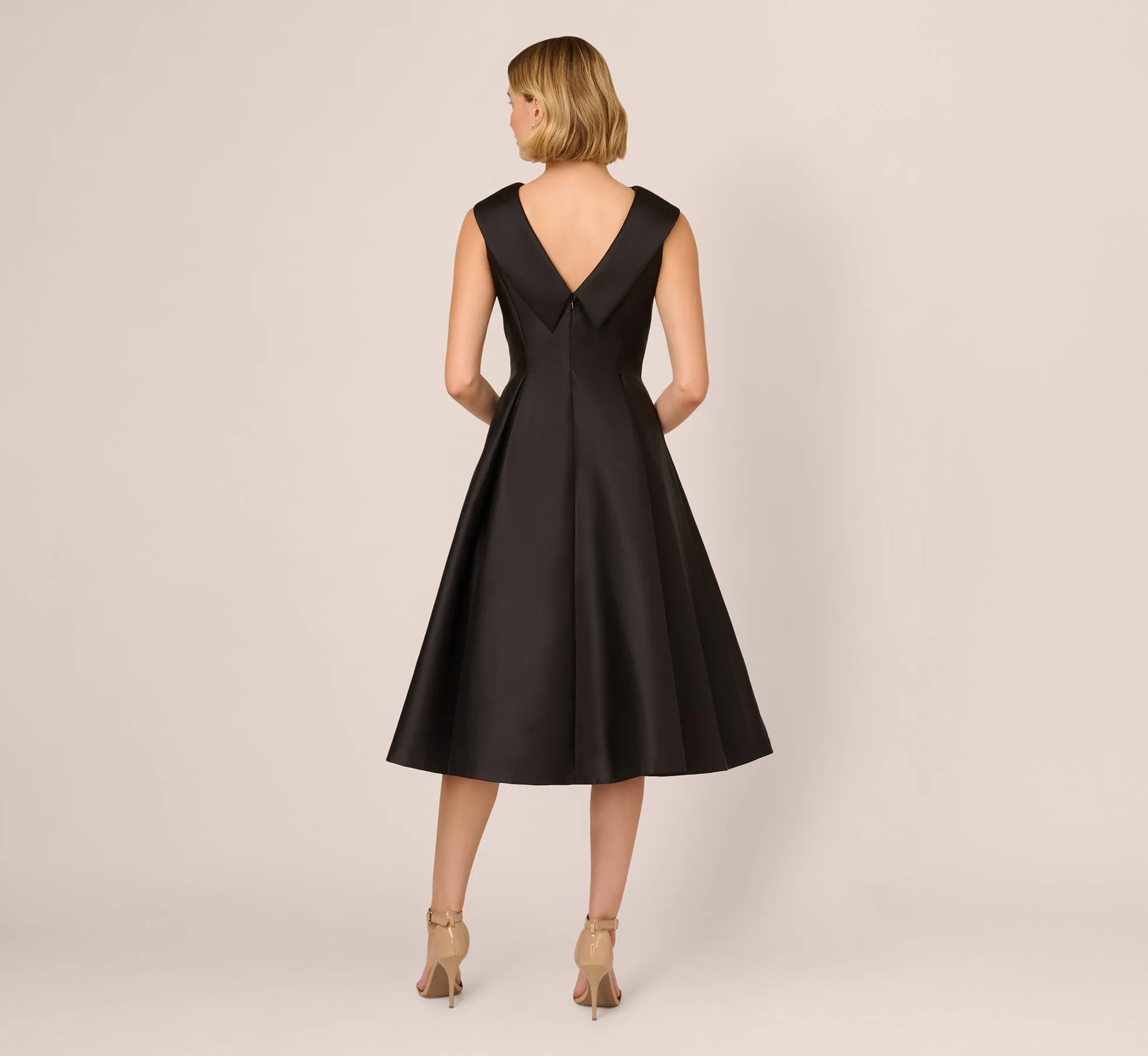 Roll Neck Mikado Dress In Black sold by Adrianna Papell product image thumbnail 4