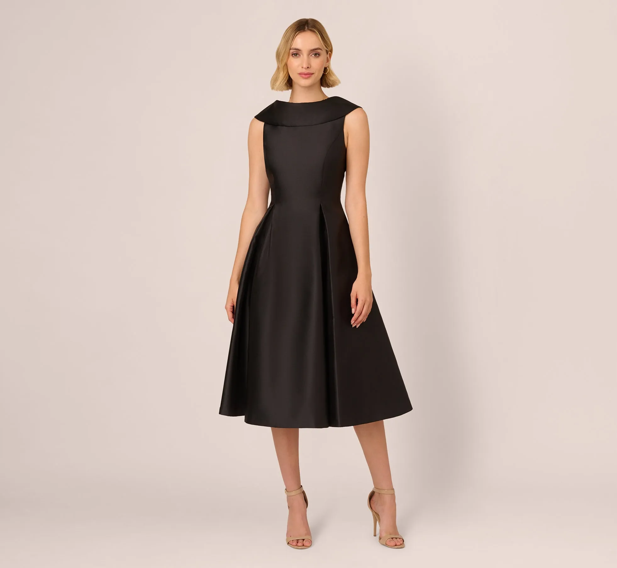 Roll Neck Mikado Dress In Black sold by Adrianna Papell