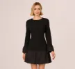 Crepe And Taffeta Drop Waist Short Dress In Black sold by Adrianna Papell