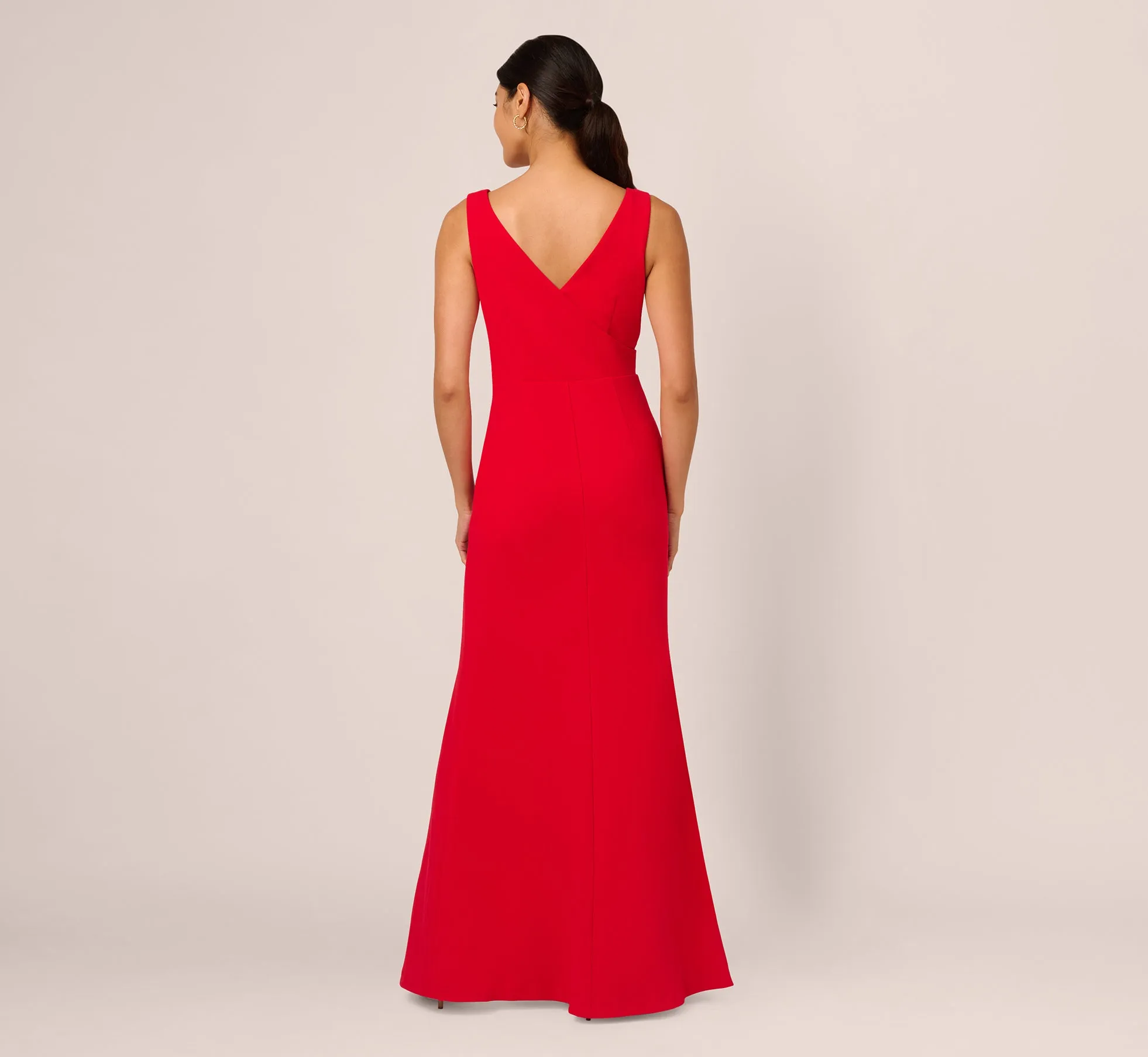 Bow Front Crepe Gown In Super Red sold by Adrianna Papell product image thumbnail 4