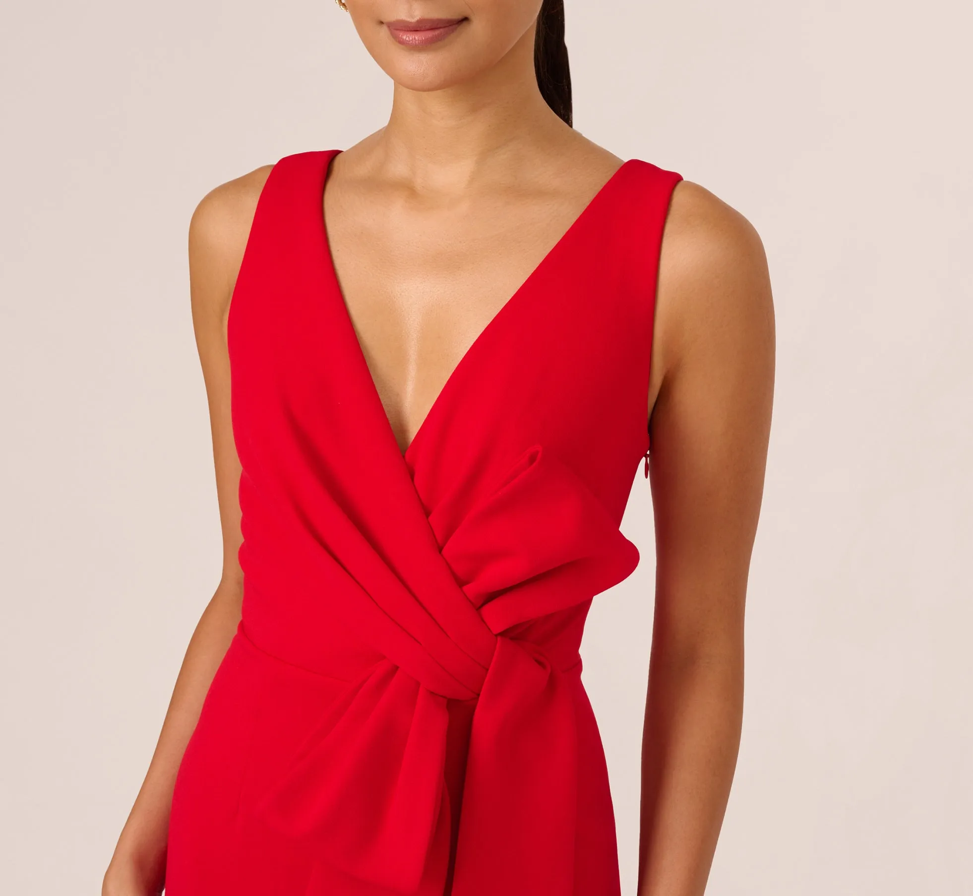 Bow Front Crepe Gown In Super Red sold by Adrianna Papell product image thumbnail 3