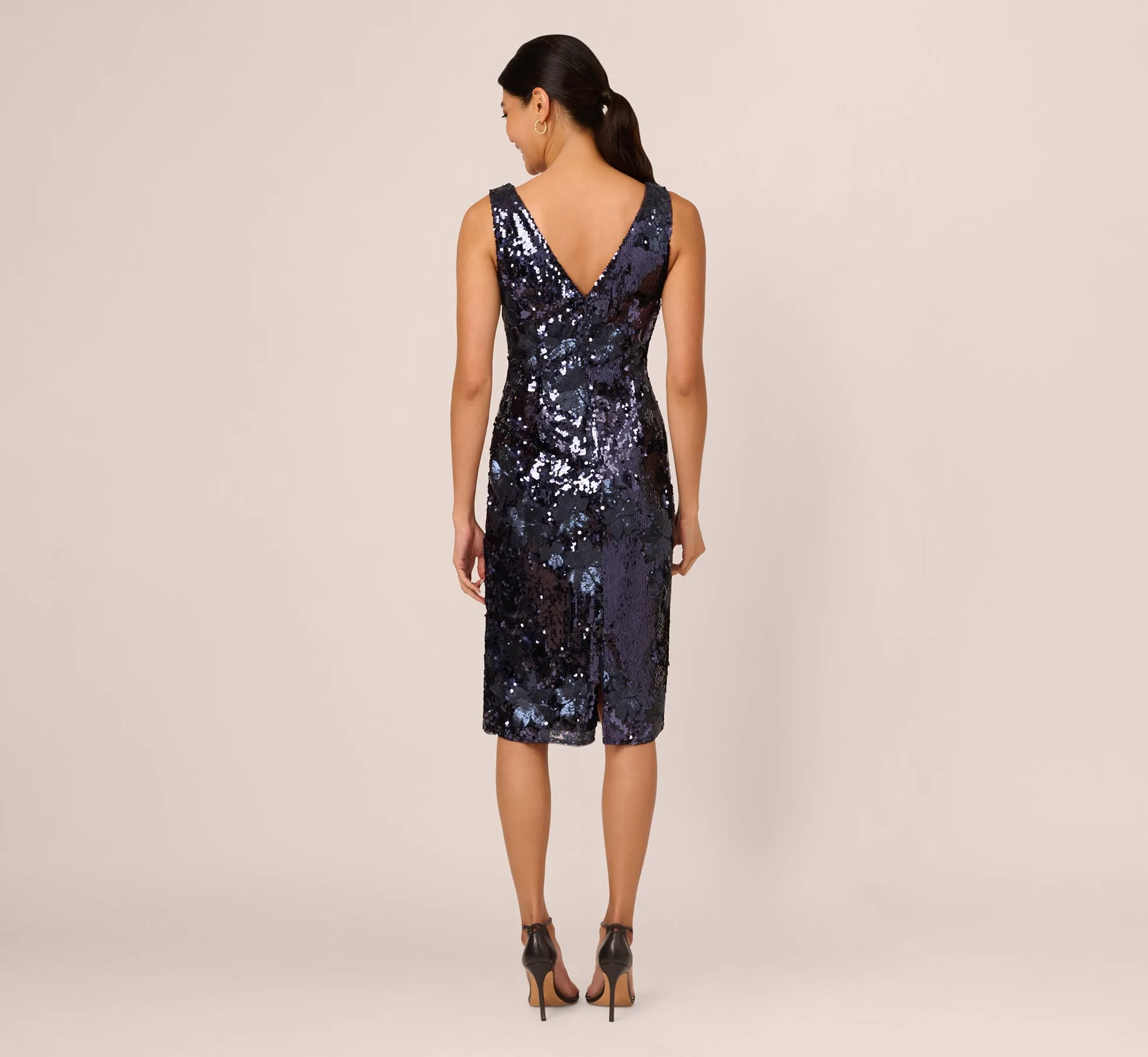 Sequin Sheath Dress In Navy sold by Adrianna Papell product image thumbnail 4