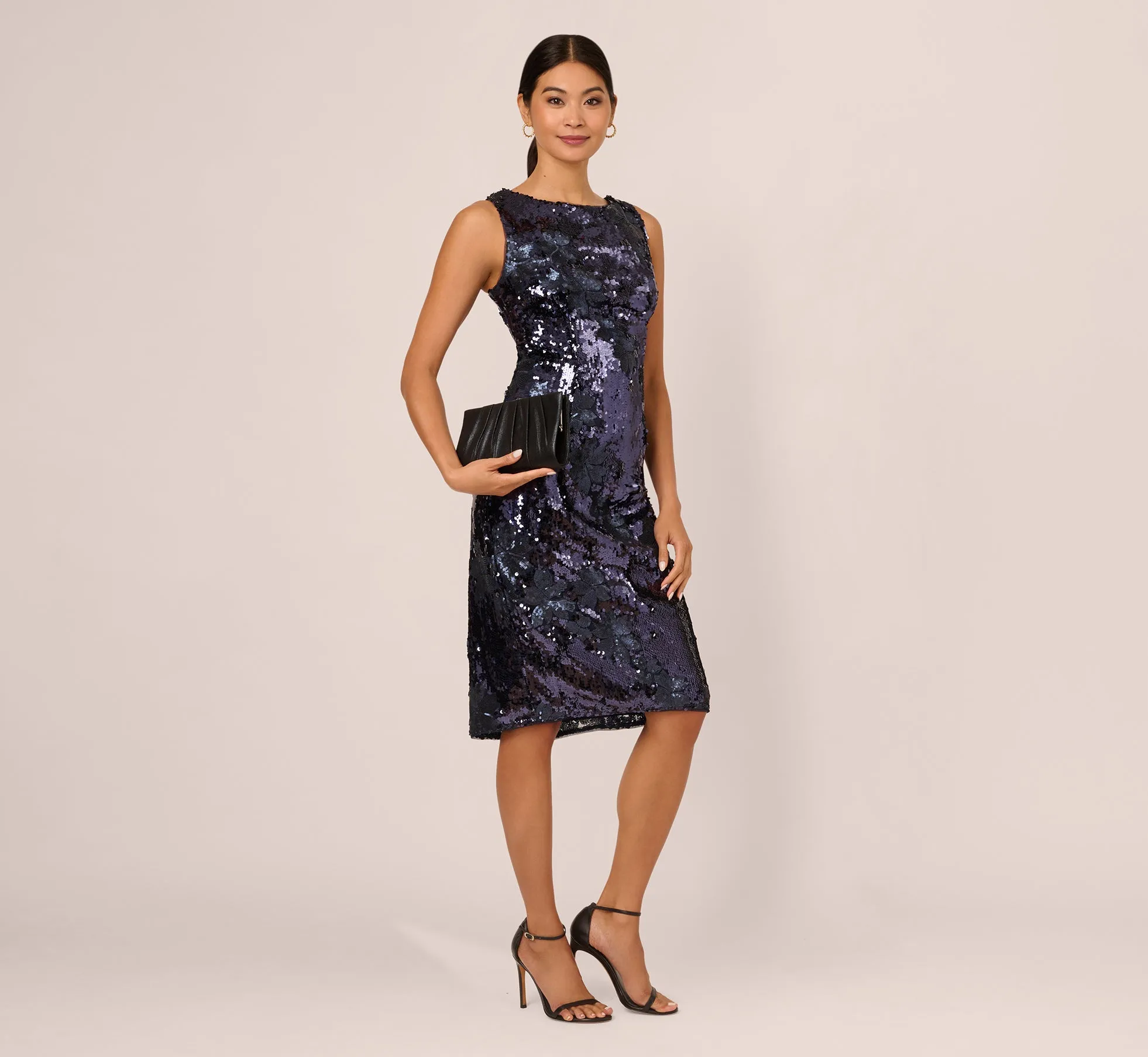 Sequin Sheath Dress In Navy sold by Adrianna Papell product image thumbnail 2