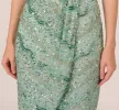 Beaded Faux Wrap Dress With Sheer Cap Sleeves In Icy Sage sold by Adrianna Papell
