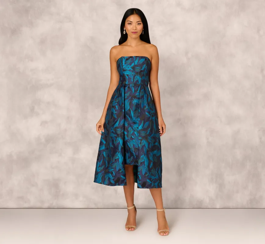 Floral Jacquard Midi Dress In Blue Black Multi sold by Adrianna Papell