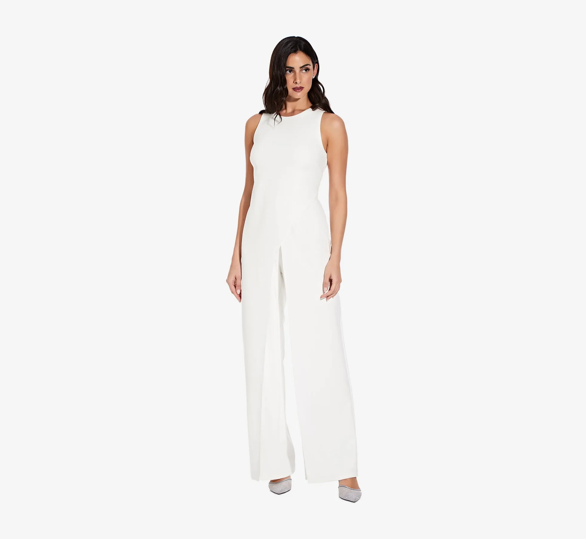 Sleeveless Asymmetrical Jumpsuit In Ivory sold by Adrianna Papell product image thumbnail 3