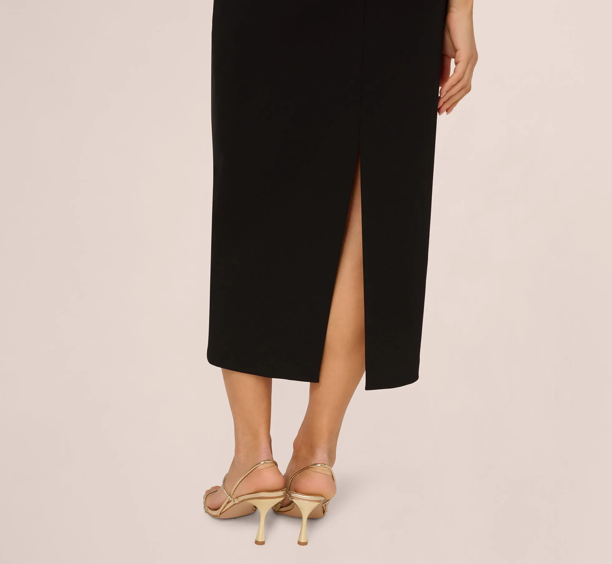 Halter Buckle Detail Midi Dress In Black sold by Adrianna Papell product image thumbnail 5