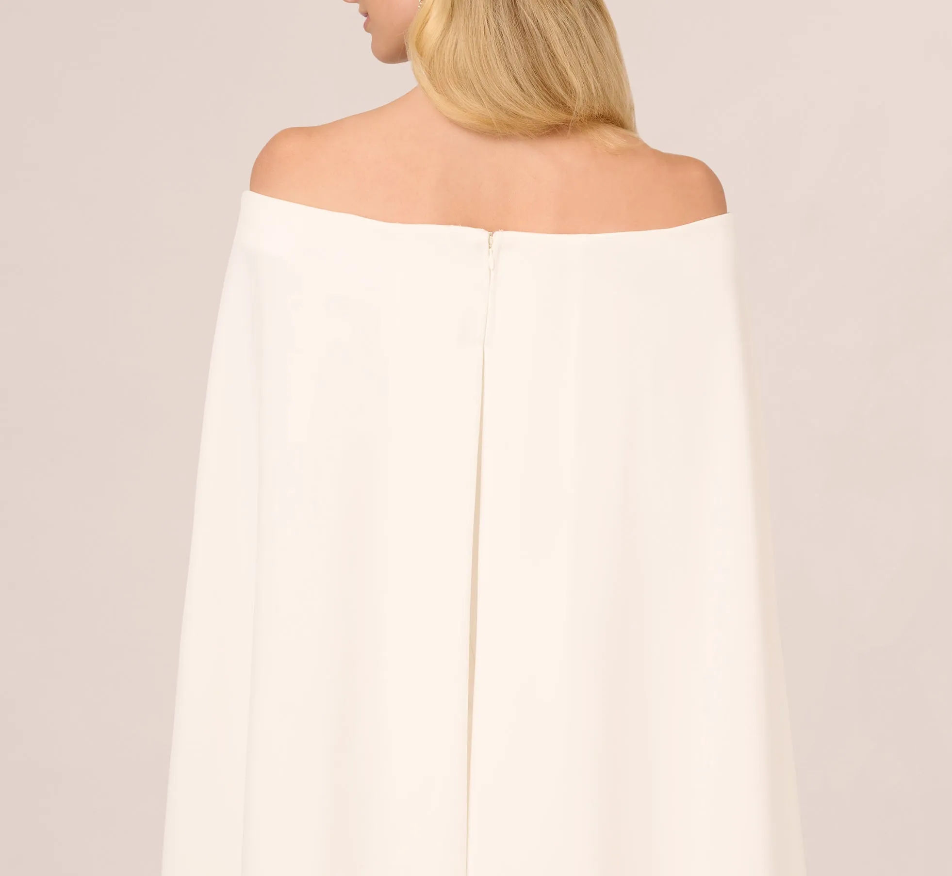 Off The Shoulder Cape Dress In Ivory sold by Adrianna Papell product image thumbnail 3