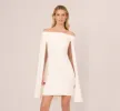 Off The Shoulder Cape Dress In Ivory sold by Adrianna Papell