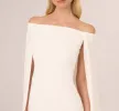 Off The Shoulder Cape Dress In Ivory sold by Adrianna Papell