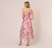 Floral Print Organza Midi Dress With One Shoulder Neckline In Pink Multi sold by Adrianna Papell