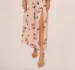 Floral Embroidered Maxi Dress With Sheer Flutter Sleeves In Blush Multi sold by Adrianna Papell