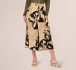 Floral Print Gaucho Pant In Khaki Black Sunset Floral sold by Adrianna Papell